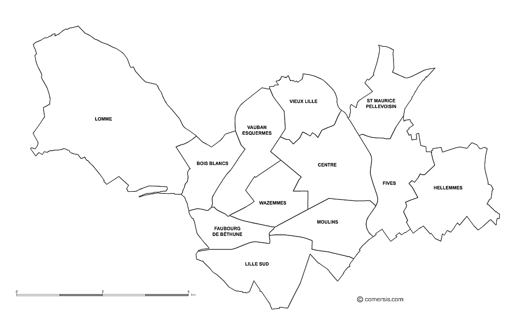 Carte Quartiers de Lille Carte Quartiers de Lille