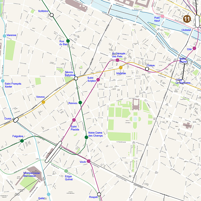 Carte plan du 6 eme arrondissement de Paris