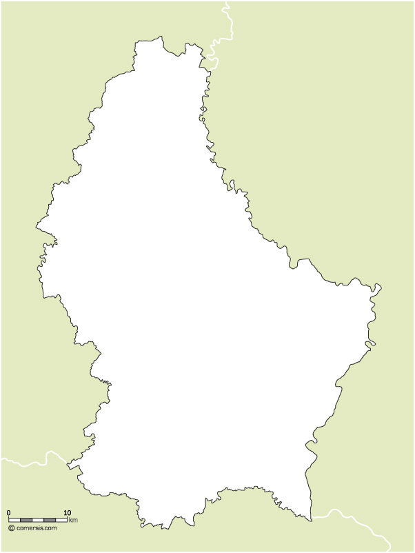Free blank map of Luxembourg