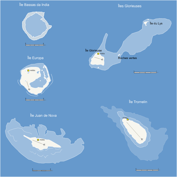 Carte Îles Éparses de l'océan Indien Carte Îles Éparses de l'océan Indien
