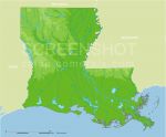 Buy  Louisiana state elevation map