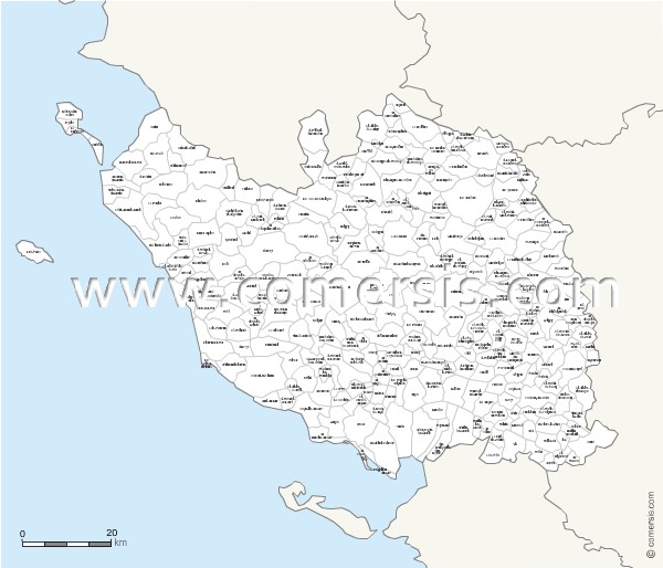 carte modifiable des communes de la Vendée