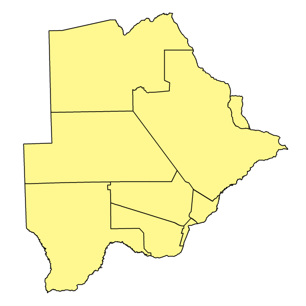 Map Of Botswana Showing Districts Botswana Districts Free Map