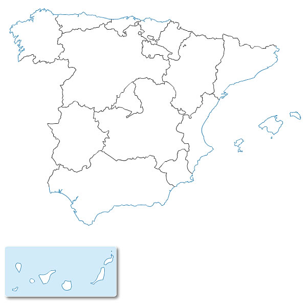 FREE Map of Spain autonomous communities EPS