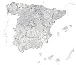 Municipalities and provinces vector map of Spain