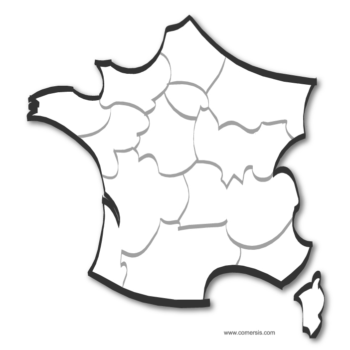 Stylized Map Of France By Regions