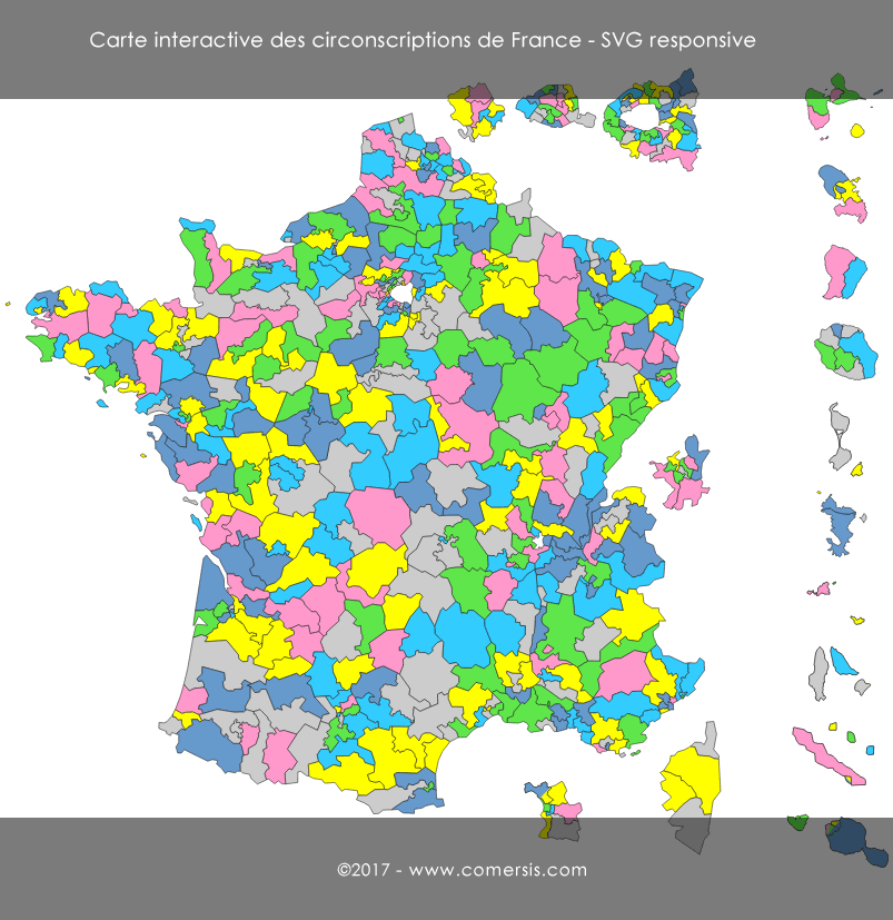 Carte SVG responsive des circonscriptions législatives 2017