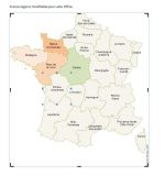 Word and Excel free map France region
