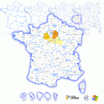 France subdivisions map for Excel, Word and Powerpoint