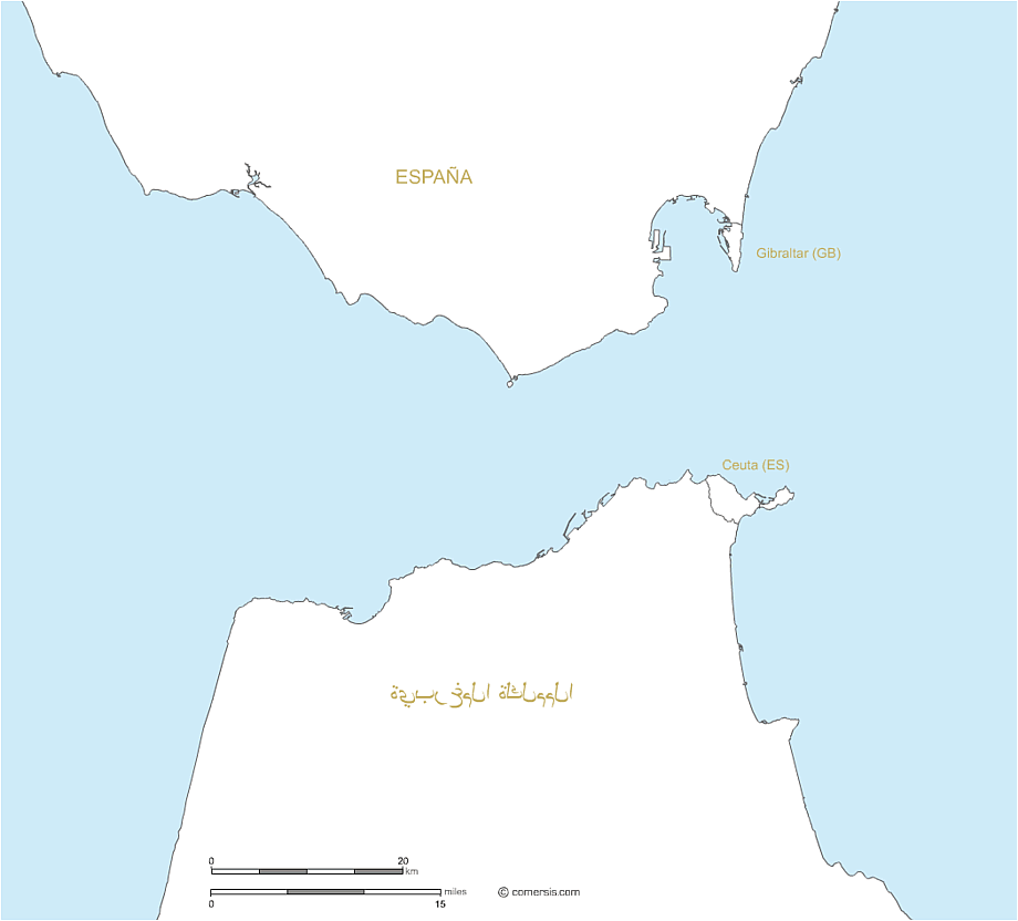 Carte détroit de Gibraltar