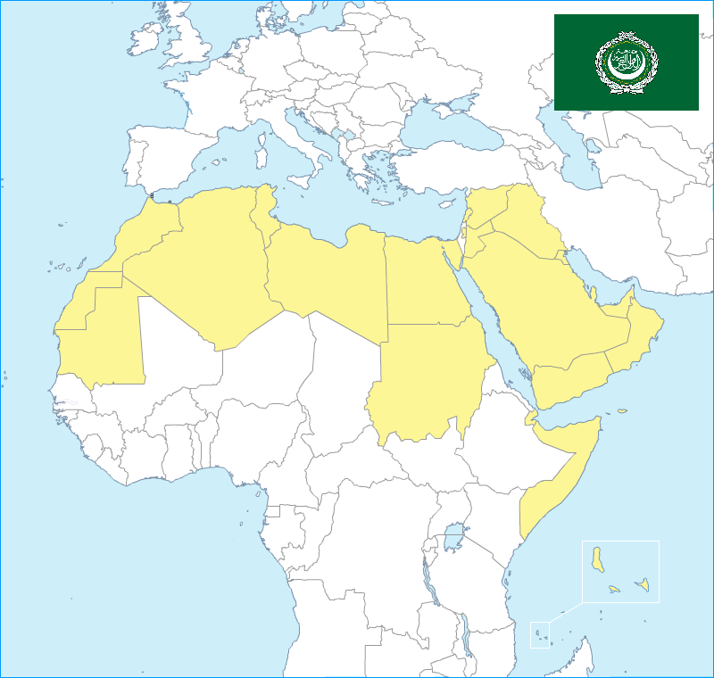 Arab League Free Base Map