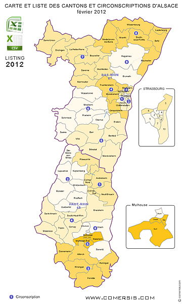Alsace Counties Map France Alsace Counties Map France