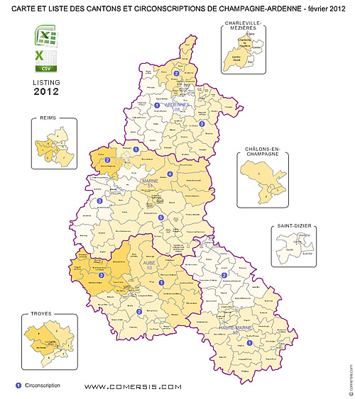 Carte Des Cantons De Champagne Ardenne