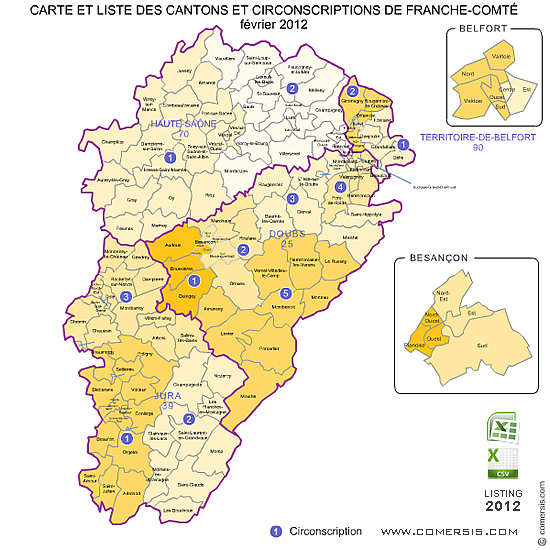 carte de franche comte - Image