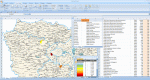 Paris region Excel data municipalities map