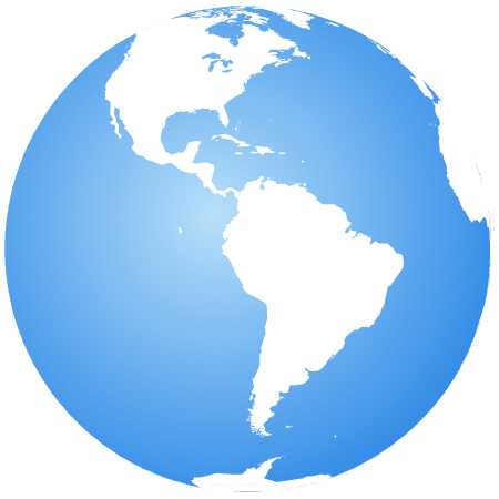 Earth Globe Centered On Latin America