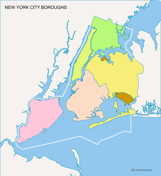 NYC Boroughs Blank Map 