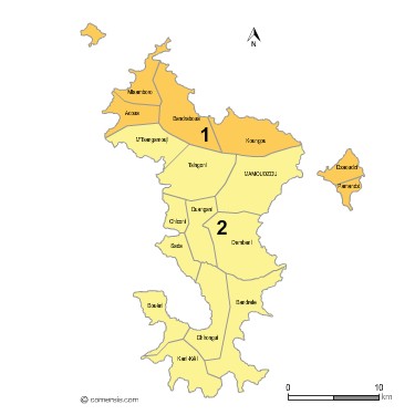 Carte des circonscriptions législatives de  Mayotte