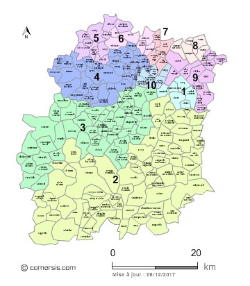Carte des circonscriptions législatives de l' Essonne
