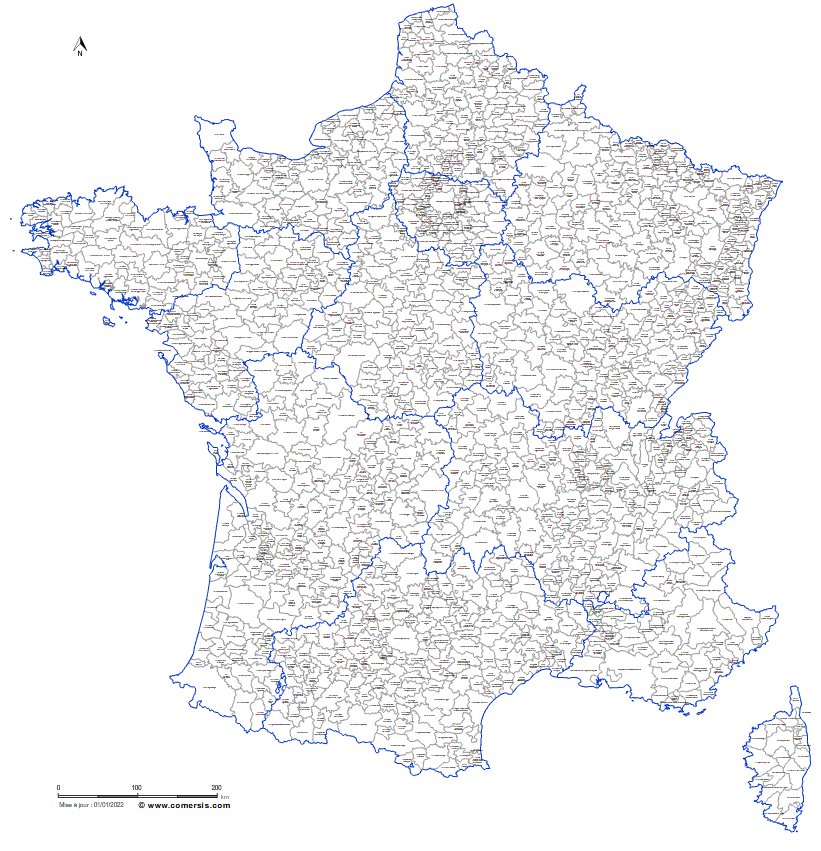 Carte des intercommunalités de France