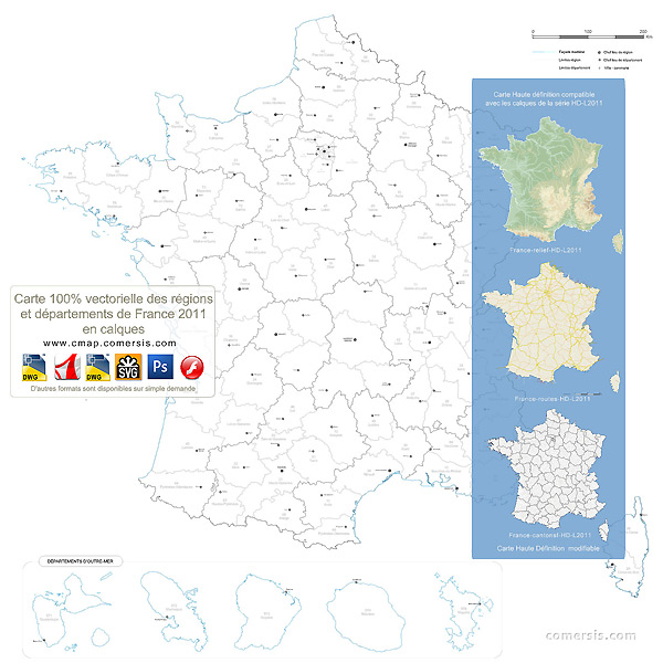 Carte des départements de France