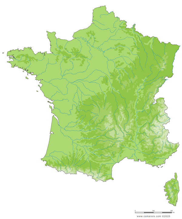 Carte du relief de France