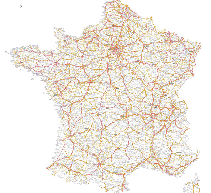 Carte routière de France