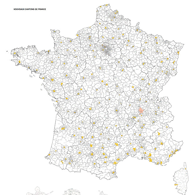 la carte des cantons de France