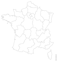 Free map of the national education academies of France.