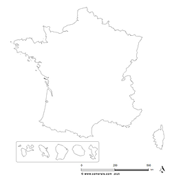 France outline free map.