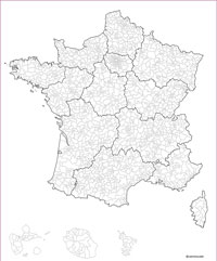 Free map of the cantons of France.
