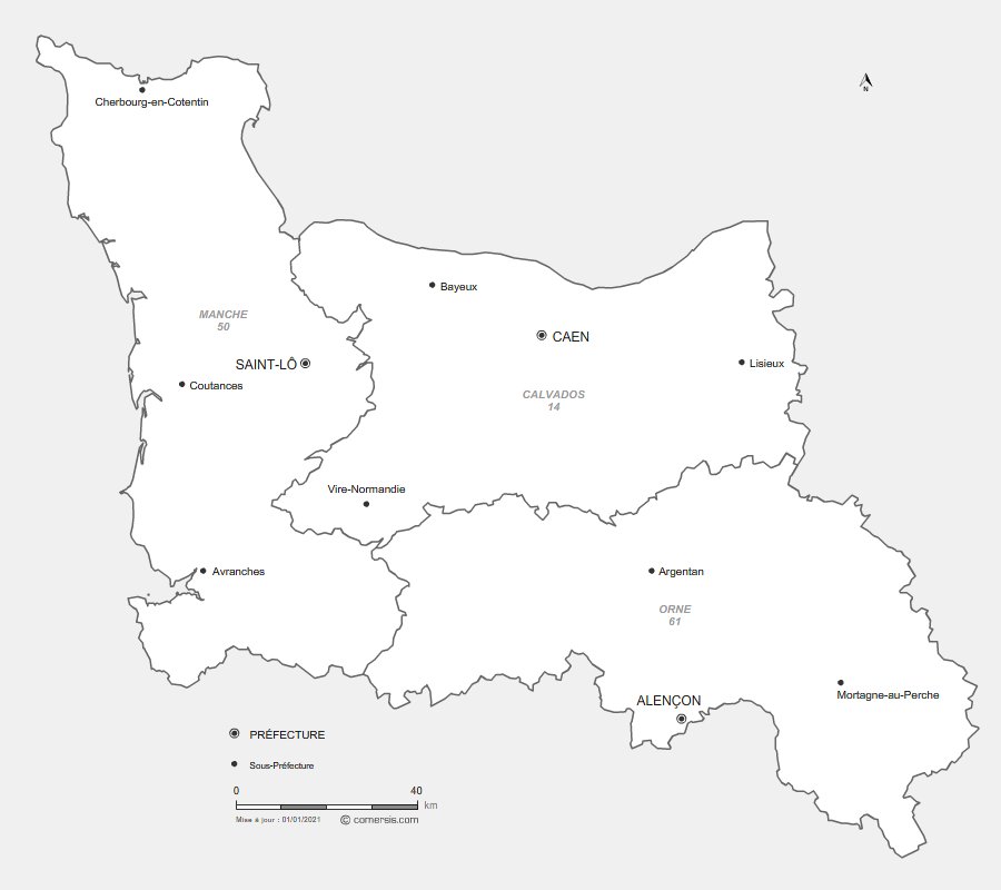 prefectures de Basse-Normandie
