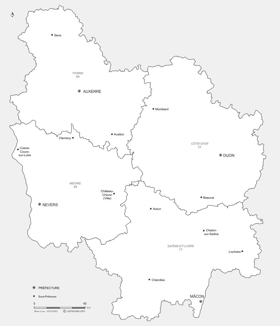 prefectures de Bourgogne