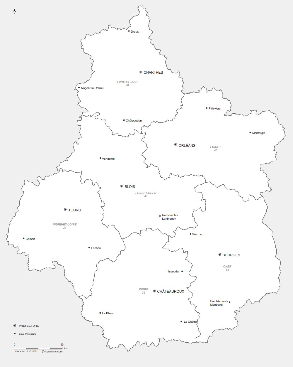 prefectures du Centre-Val de Loire