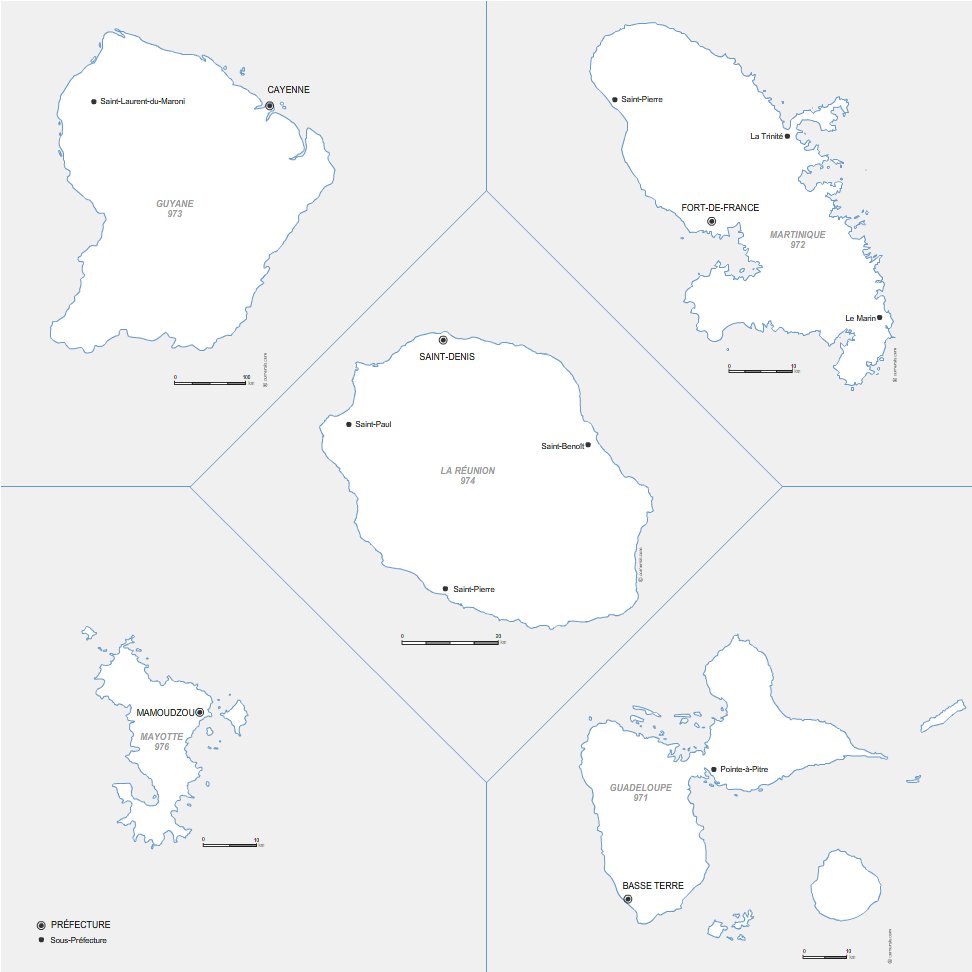 prefectures des Départements d'Outre-Mer