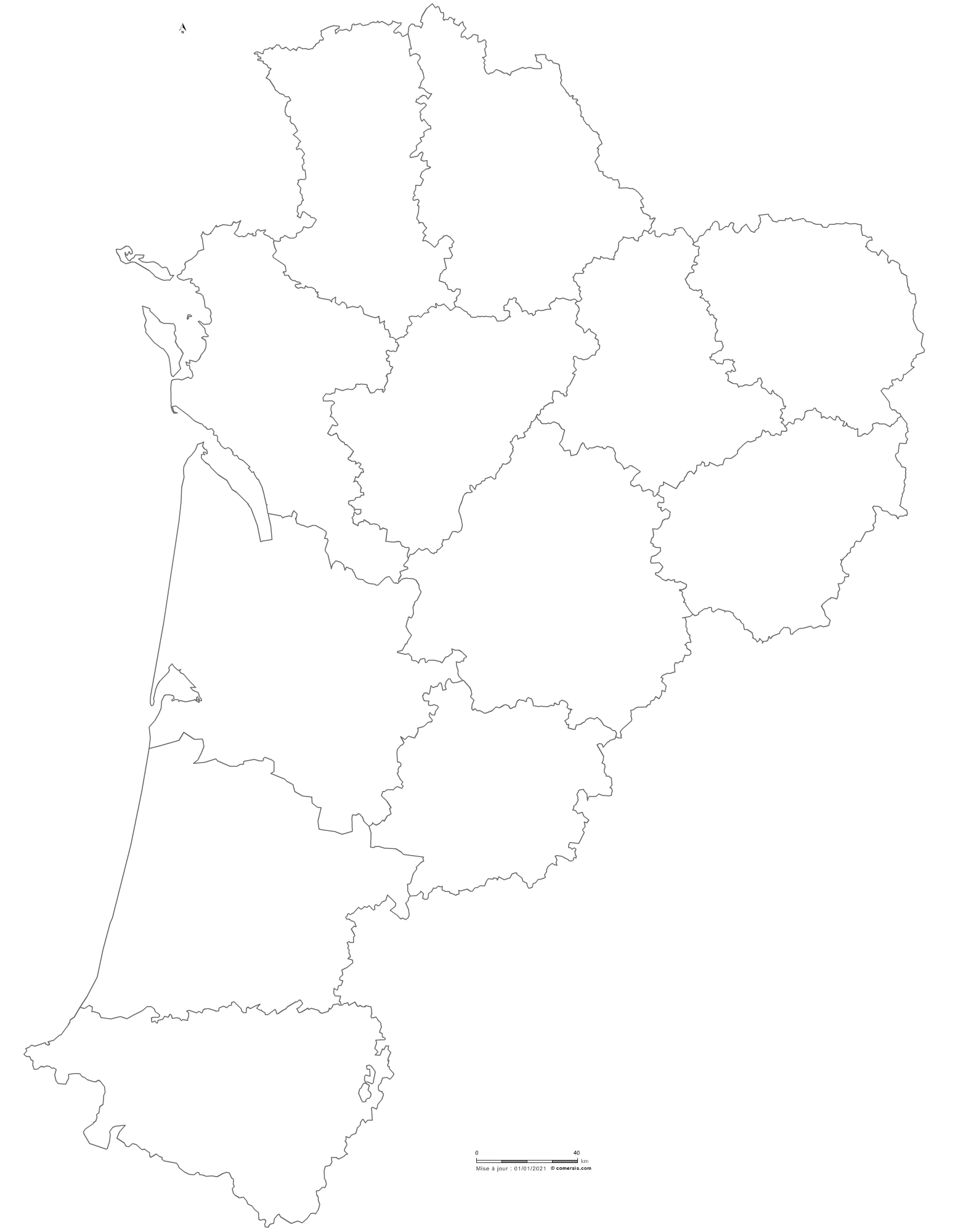 carte gratuite de Nouvelle-Aquitaine