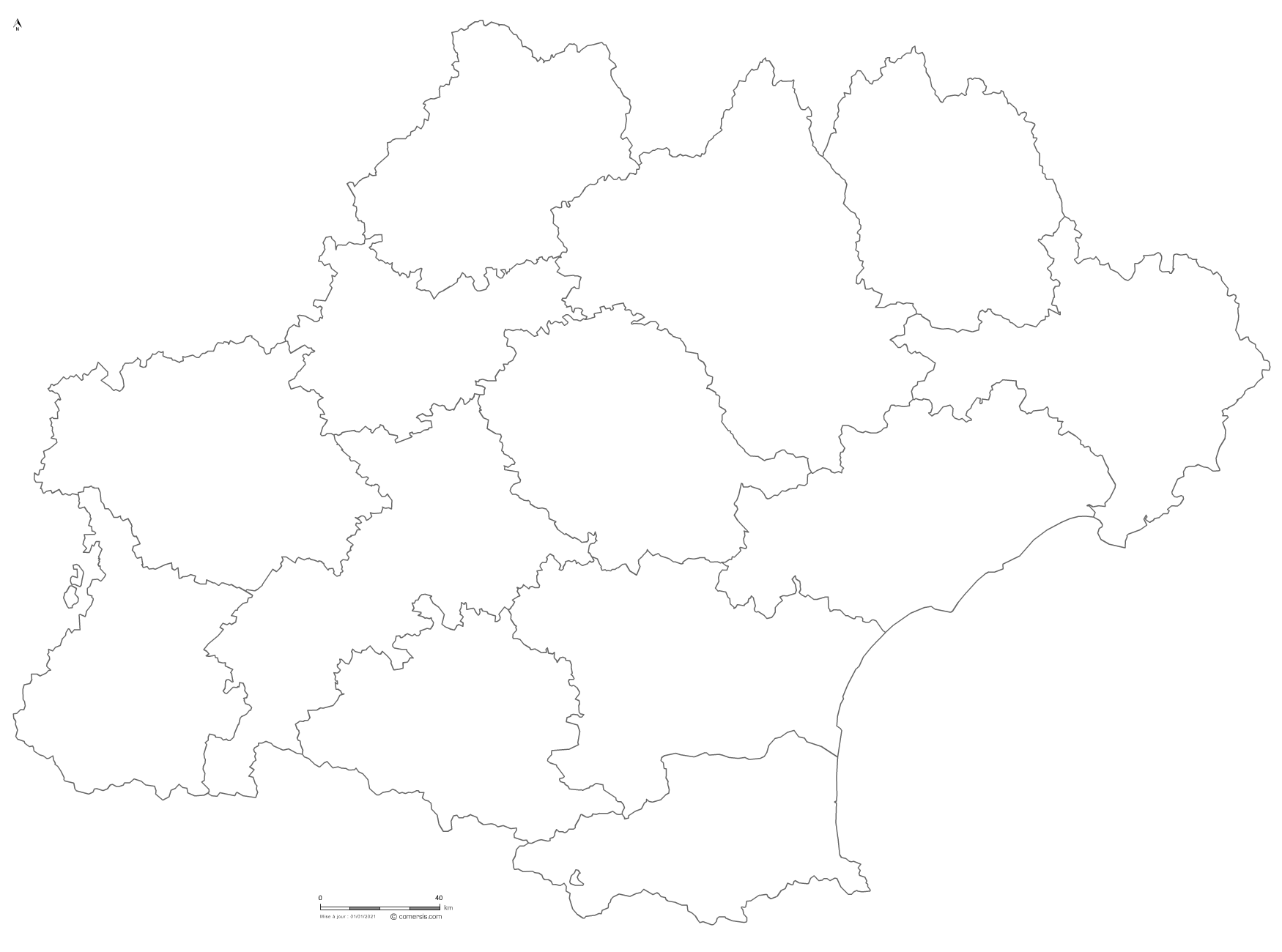 carte gratuite d'Occitanie