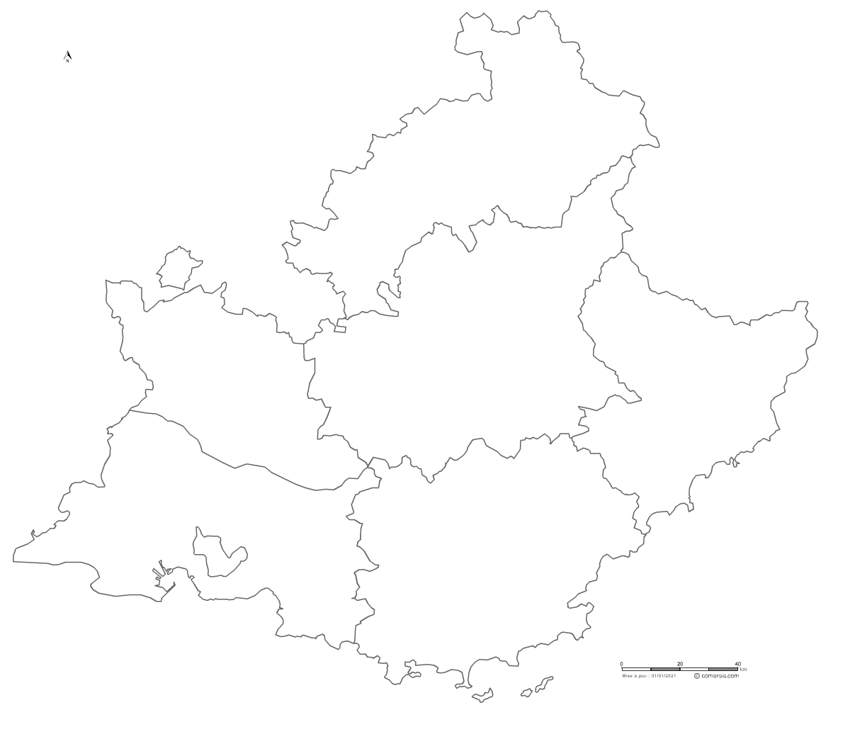 carte gratuite de Provence-Alpes-Côte d'Azur